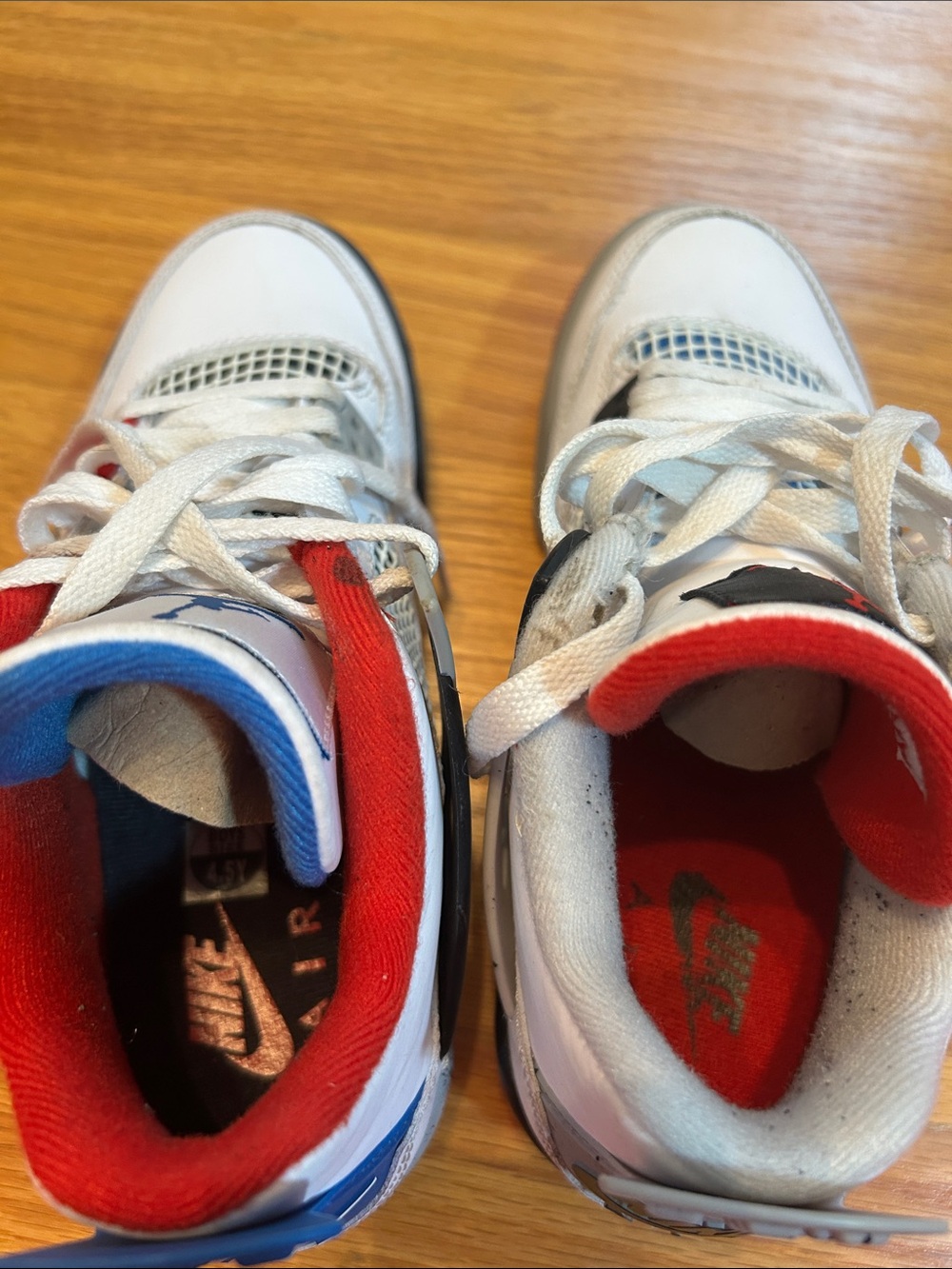 Jordan Kids White Sneakers with Red & Blue Accents - Picture 7 of 7